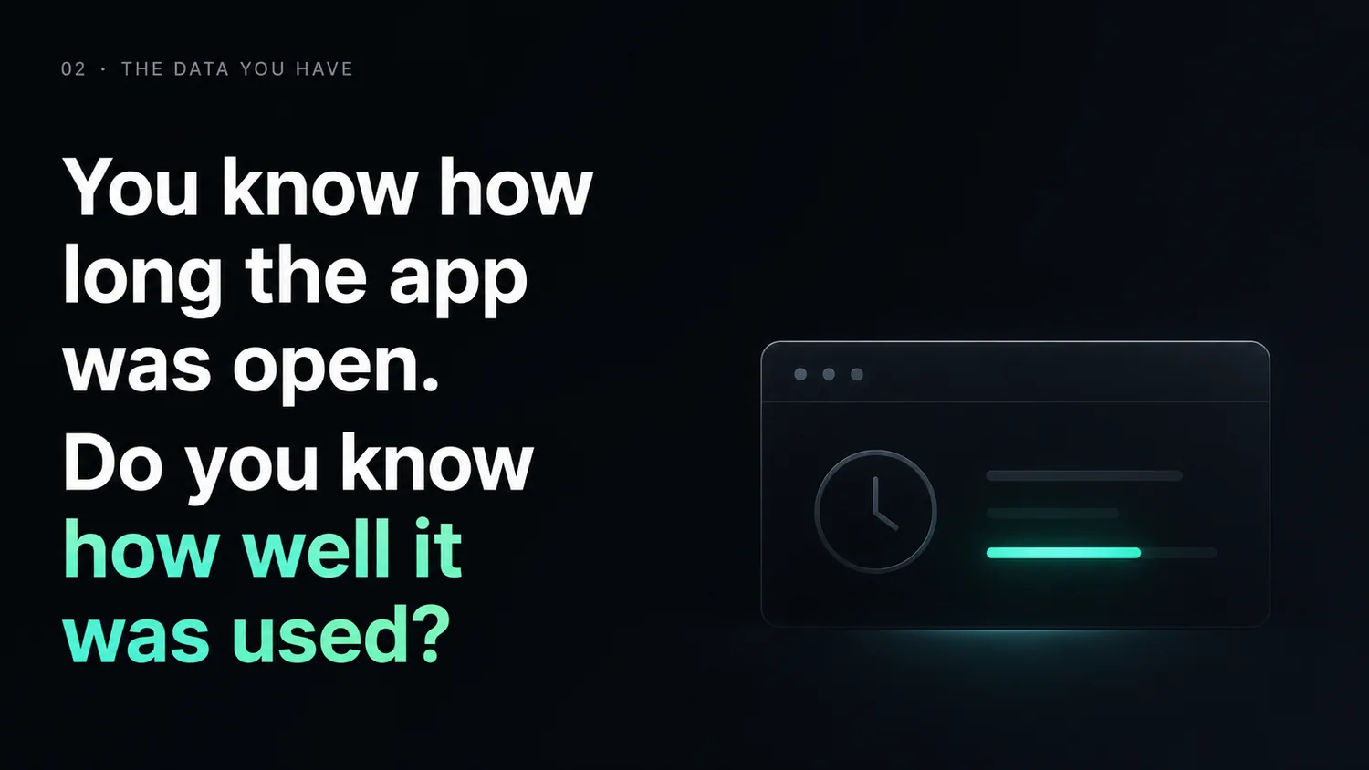 You know how long the app was open. Do you know how well it was used?